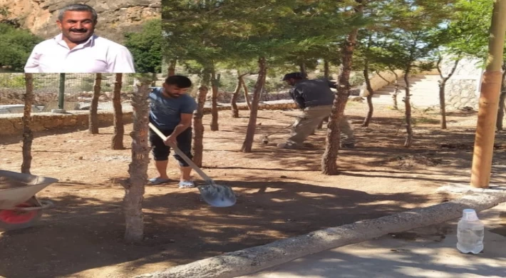 Gercüş’te köyün sakinleri farkındalık için okul ve çevre temizliği yaptı