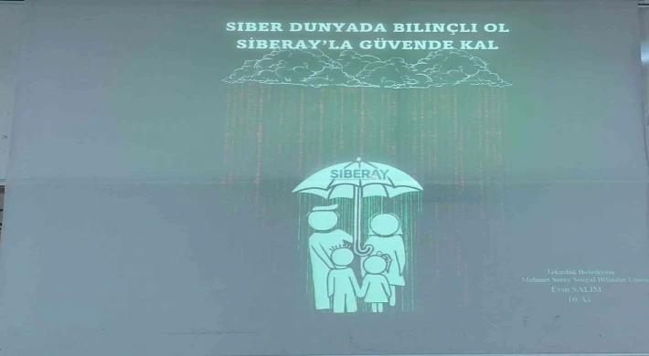 Tekirdağlı öğrencinin yaptığı siber afişi tüm Türkiye kullanacak