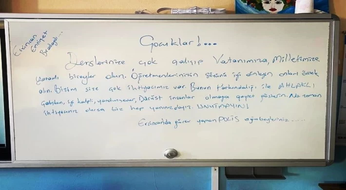 Polislerden depremzede öğrencilere duygulandıran not