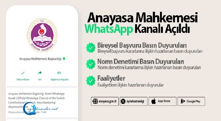 Anayasa Mahkemesi WhatsApp Kanalı Açıldı