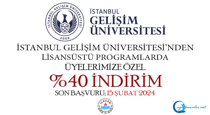 İstanbul Gelişim Üniversitesi 2023-2024 Eğitim Öğretim Yılı Bahar Dönemi Lisansüstü Programlarının Başvuruları Devam Ediyor