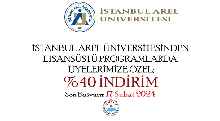İstanbul Arel Üniversitesi 2023-2024 Eğitim Öğretim Yılı Bahar Dönemi Lisansüstü Programlarının Başvuruları Devam Ediyor