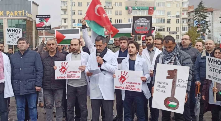 Sağlık çalışanlarından Filistin için “sessiz yürüyüş”