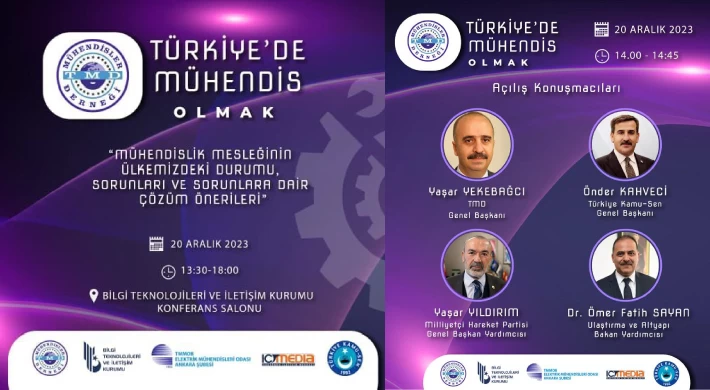 "Türkiye'de Mühendis Olmak" konulu panelimize katılımınızı bekliyoruz.