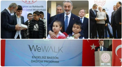 Sezgin, Gaziantep GAP Görme Engelliler Okulunda engelsiz baston dağıtım programında