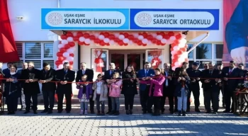 Eşme Saraycık İlkokulu ve Ortaokulunun resmi açılışı yapıldı