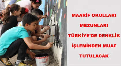 Maarif Okulları Mezunları Türkiye’de Denklik İşleminden Muaf Tutulacak
