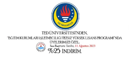 Ankara TED Üniversitesi Yüksek Lisans Programlarının Başvuruları Devam Ediyor