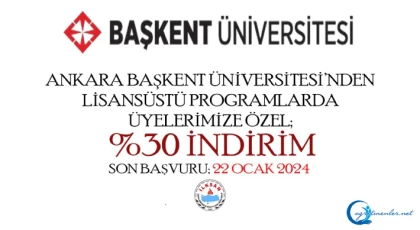 Ankara Başkent Üniversitesi 2023-2024 Eğitim Öğretim Yılı Bahar Dönemi Lisansüstü Programlarının Başvuruları Devam Ediyor