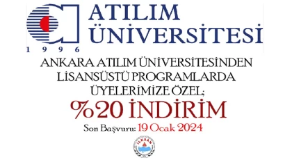 Ankara Atılım Üniversitesi 2023-2024 Eğitim Öğretim Yılı Bahar Dönemi Lisansüstü Programlarının Başvuruları Başladı…