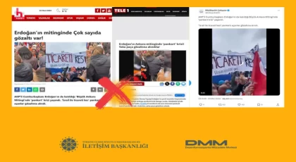 “Erdoğan’ın katıldığı Ankara Mitinginde pankart açanlar gözaltına alındı” iddiası doğru değildir.