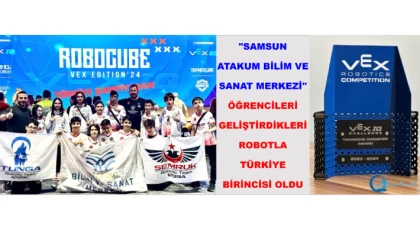 "Samsun Atakum Bilim Ve Sanat Merkezi" Öğrencileri Geliştirdikleri Robotla Türkiye Birincisi Oldu